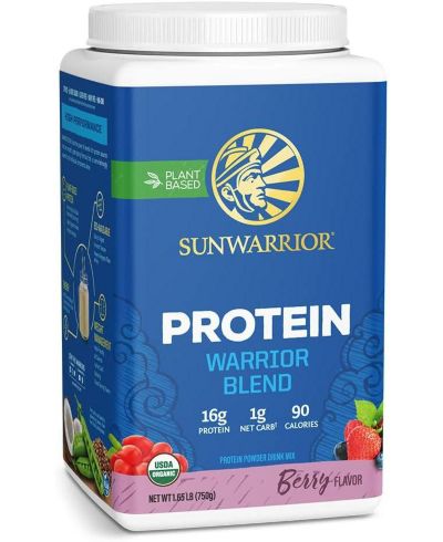 Warrior Blend Protein, органический растительный протеиновый порошок, Berry, Sunwarrior, 750gm
