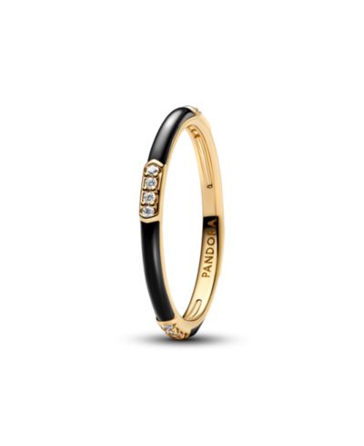 Кольцо Pandora Black Enamel and Stones Statement