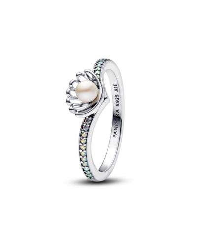 Pandora Disney Princess Ariel Shell Treated Cultured Pearl Ring