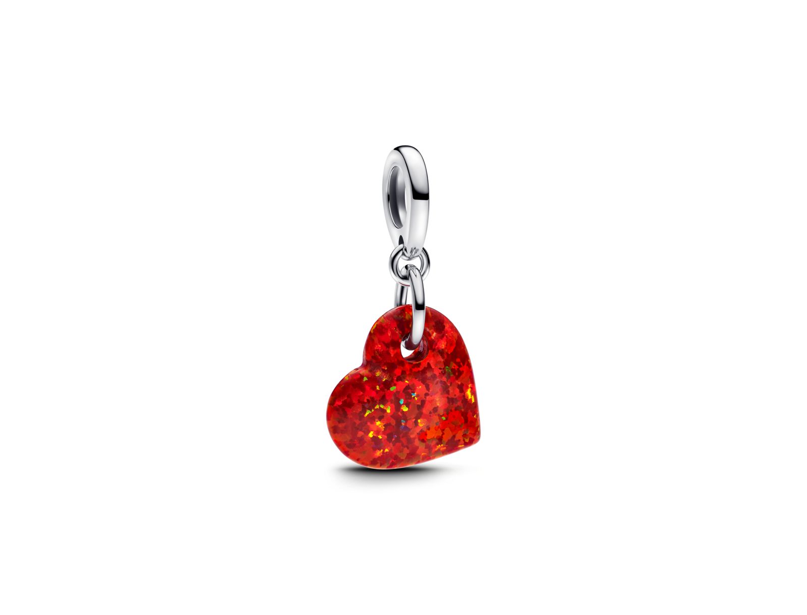 Pandora Подвески-шармы Opalescent Red Heart из стерлингового серебра