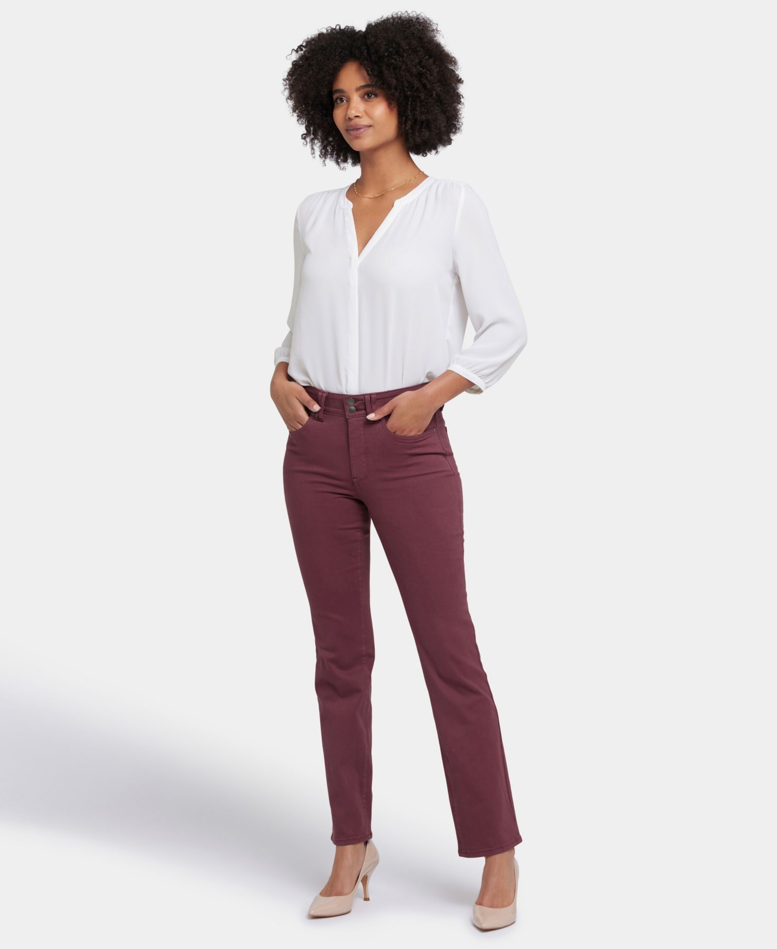 NYDJ Women's High Rise Marilyn Straight Jeans