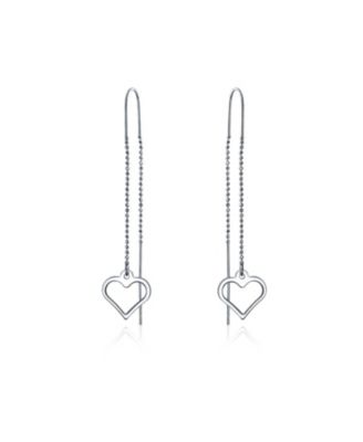 Bling Jewelry серьги-протяжки с подвесками в форме сердца из серебра.925