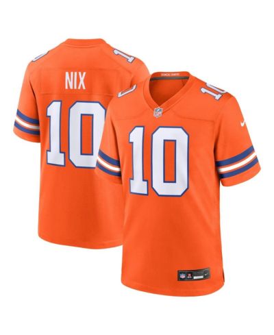 Мужская джерси Nike Bo Nix Orange Denver Broncos Mile High Collection 1977 Throwback Player Game