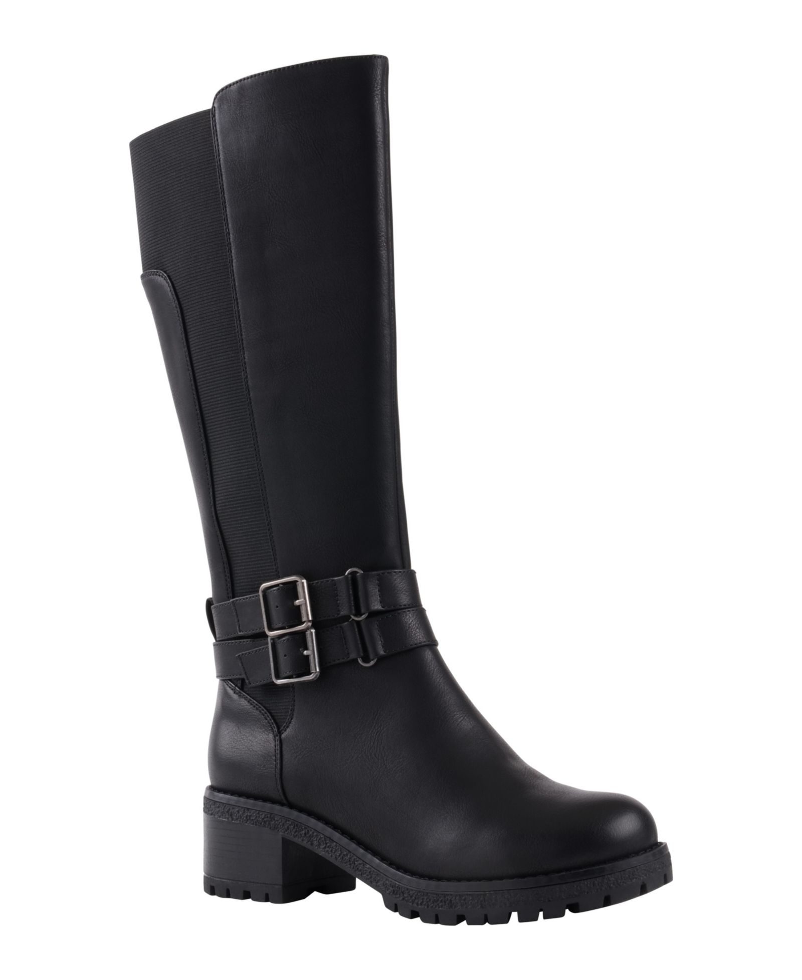 GC Shoes Women's Jonah Lug Sole Block Heel Knee High Boots