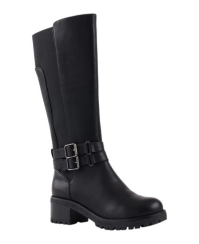 GC Shoes Women's Jonah Lug Sole Block Heel Knee High Boots