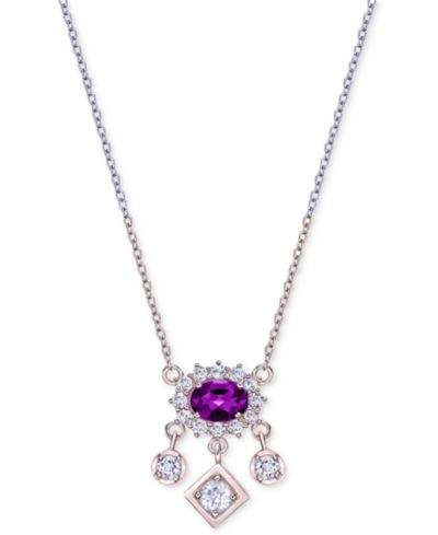 Подвеска с драгоценными камнями (1 ct. t.w.) и белым топазом (5/8 ct. t.w.) в серебре или позолоченном серебре, 18"
