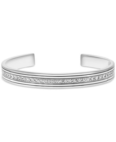 EFFY® Men's Zircon Cuff Bangle Bracelet (2-1/2 ct. t.w.) in Sterling Silver