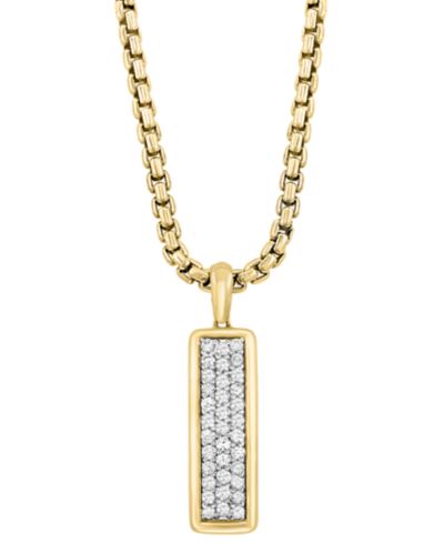 Мужская подвеска-ожерелье EFFY® Zircon Cluster Dog Tag в позолоченном серебре
