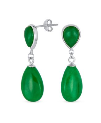 Bling Jewelry серьги Dangle Drop с натуральным камнем и позолотой
