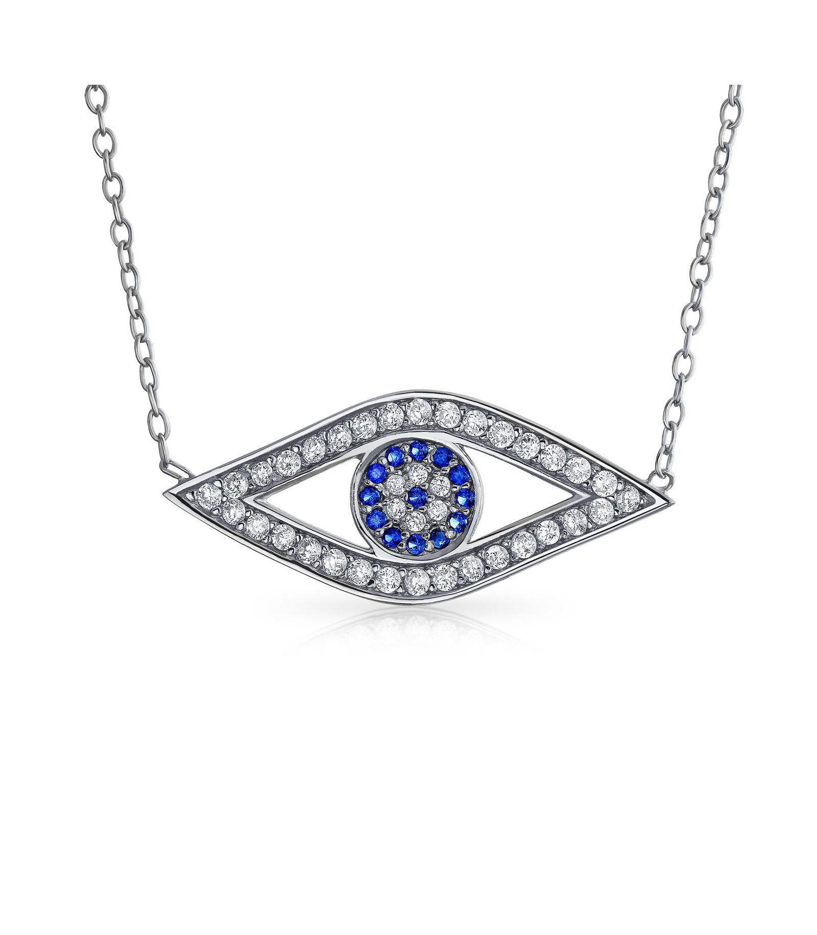 Bling Jewelry Подвеска-кулон Турецкий сглаз с паве CZ в Sterling