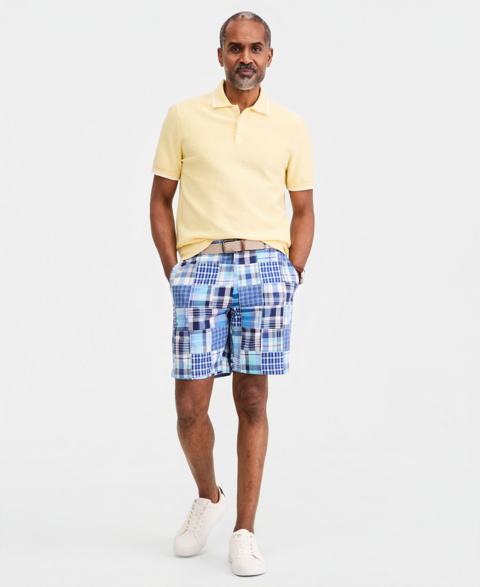 Club Room Men's Regular-Fit Madras Plaid Patchwork 9" Shorts, Exclusively at Macy's