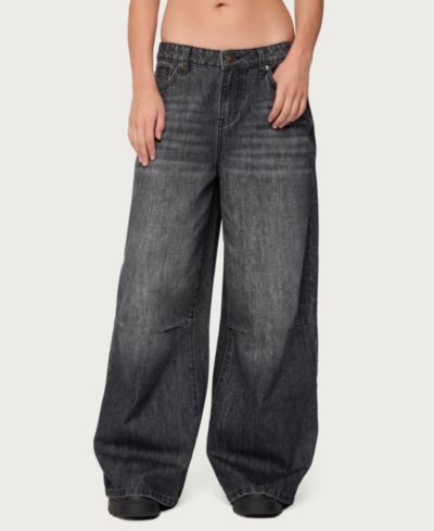 Edikted Women's Skater Girl Washed Low Rise Jeans