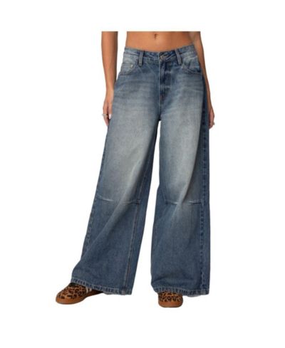 Женские широкие джинсы Edikted Skater Girl Washed Low Rise Baggy