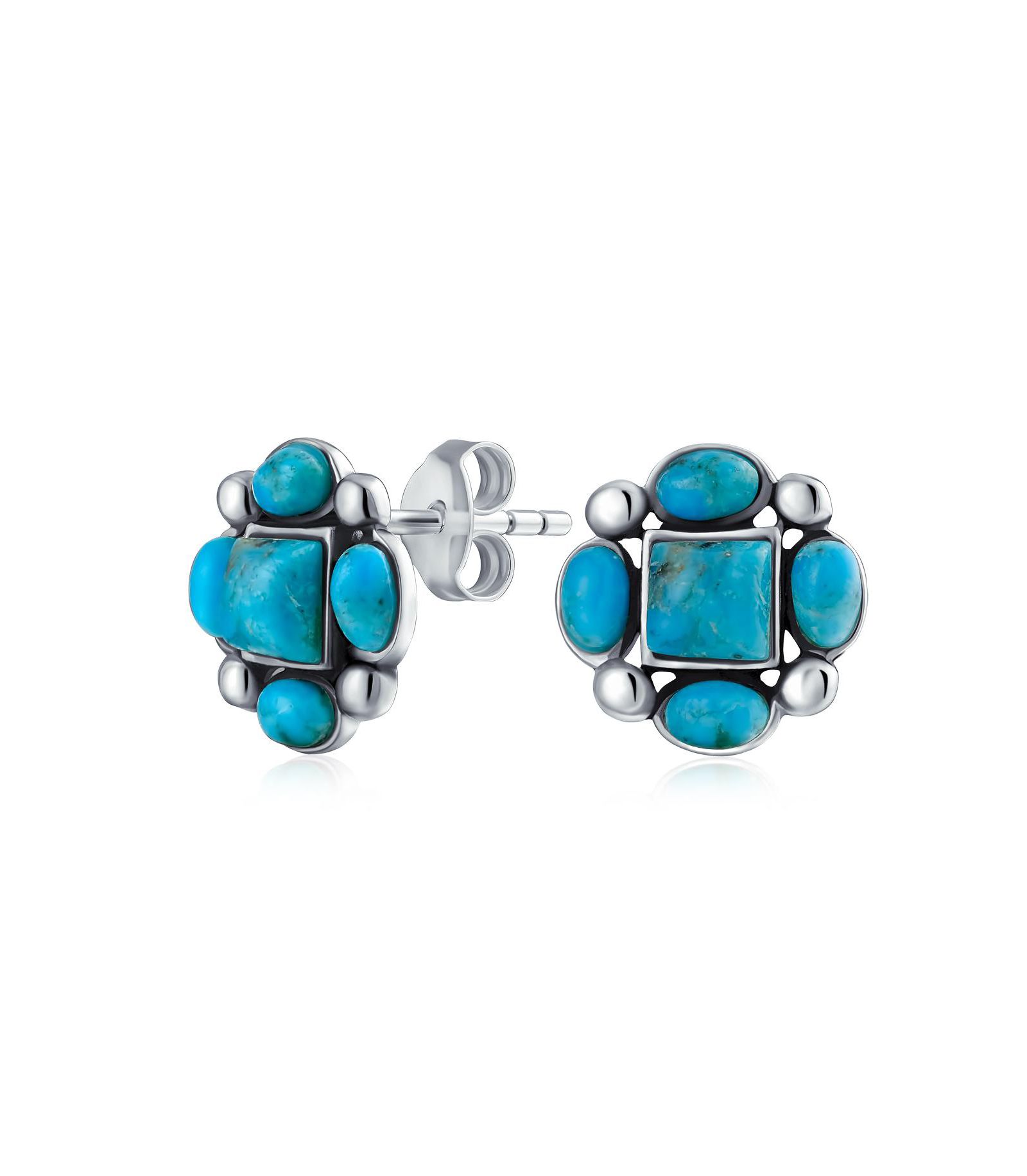 Серьги Bling Jewelry Southwestern Native American Style, серебро 925 Sterling Silver