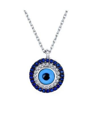 Bling Jewelry подвеска-амулет Evil Eye из серебра.925, синий паве CZ