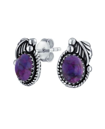 Bling Jewelry серьги-гвоздики Native American style, sterling silver, oxidized