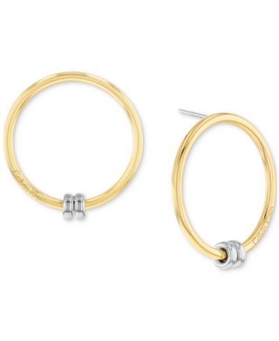 Серьги-кольца Calvin Klein из двухцветной нержавеющей стали