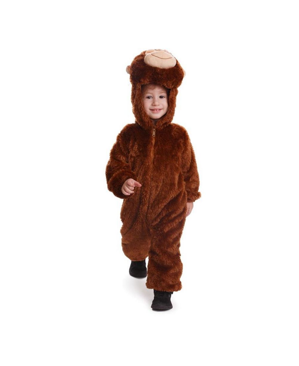 Plush Monkey Jumpsuit Costume - Kids Girls & Boys