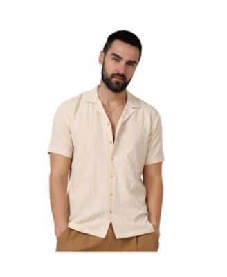 Мужская рубашка Campus Sutra Pale Yellow Micro Creased