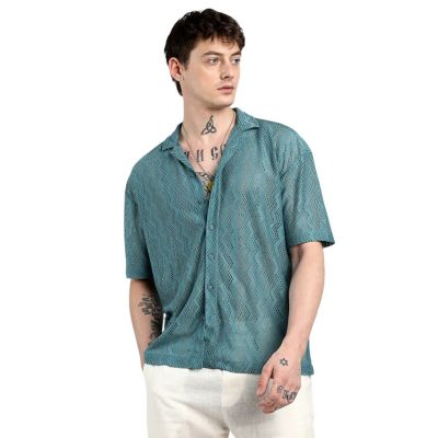 Cahoot Men's Campus Sutra Splash Check Oversized Shirt
