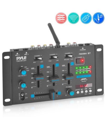 Pyle Беспроводной 3-канальный DJ-микшер с Bluetooth и USB
