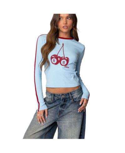 Edikted Women's Cherry 8 Long Sleeve T Shirt