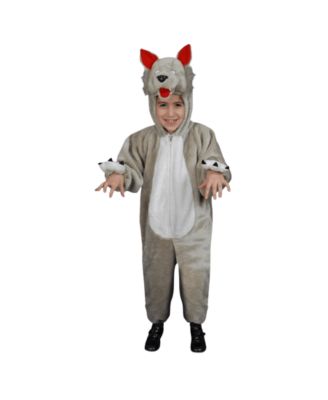 Grey Plush Wolf Jumpsuit Costume - Kids Boys & Girls