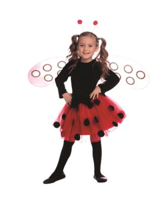 Ladybug Dress, Wings & Headband Costume Set - Toddlers Girls