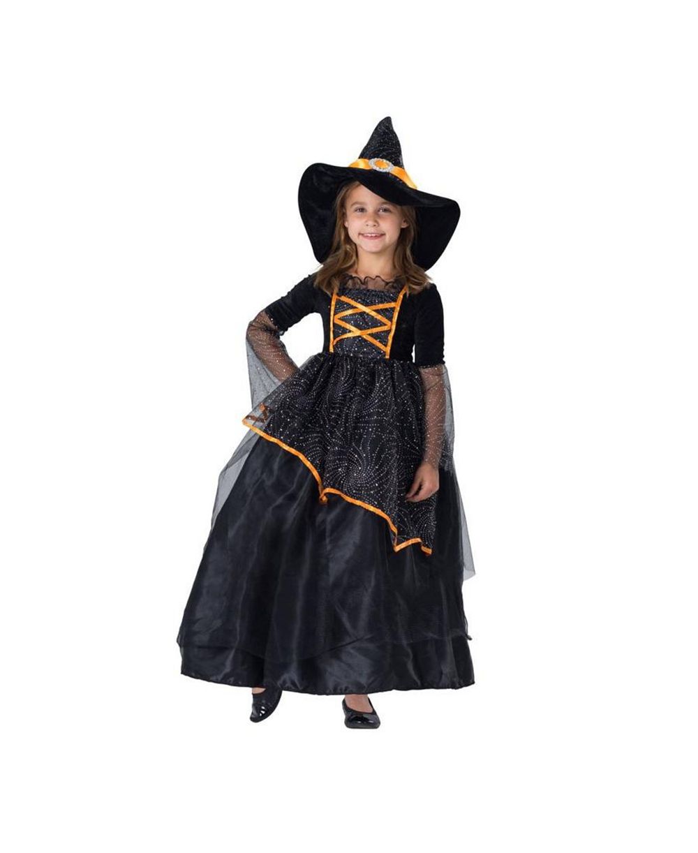Костюм ведьмы на Хэллоуин Dress Up America Halloween Witch Dress & Hat Set - Девочки-малышки