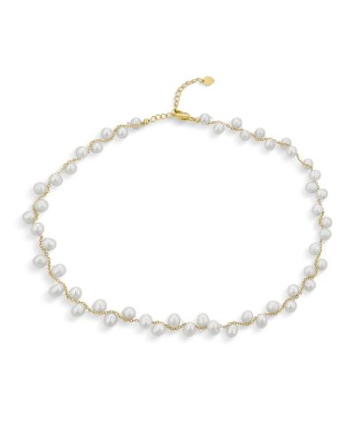 Ожерелье-чокер Bling Jewelry из белого культивированного барочного жемчуга с регулировкой