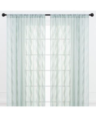 Прозрачные шторы Chanasya Premium Quatrefoil Voile, набор из 2 панелей, Sage