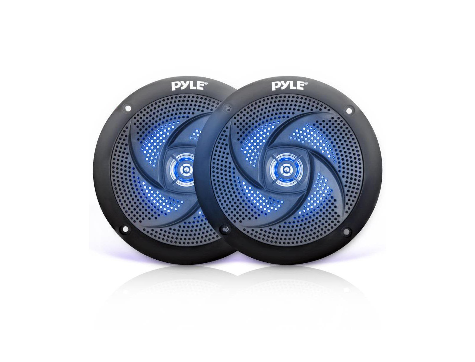 Pyle 4" Low-Profile Marine LED Speakers, Waterproof, 100 Watt