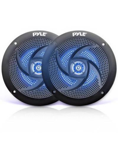 Pyle 4" Low-Profile Marine LED Speakers, Waterproof, 100 Watt