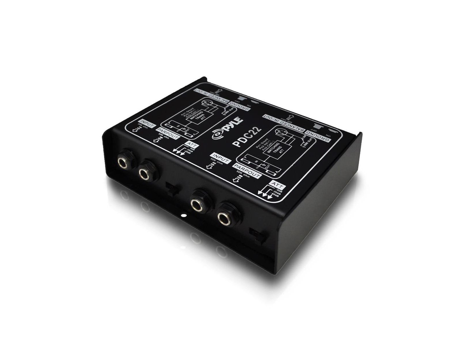 Аудиобокс Pyle Premium Dual Direct Injection с 1/4" Instrument to Balanced & Unbalanced XLR