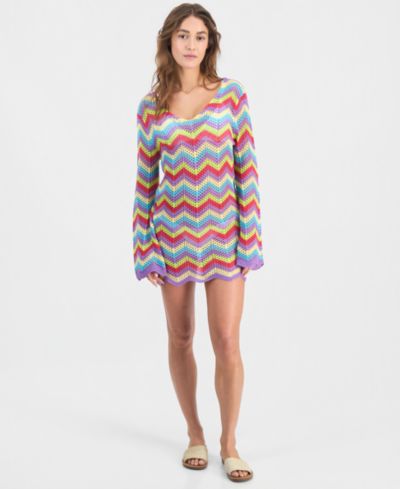 Miken Juniors' Chevron Dress Swim Cover-Up, Exclusively at Macy's