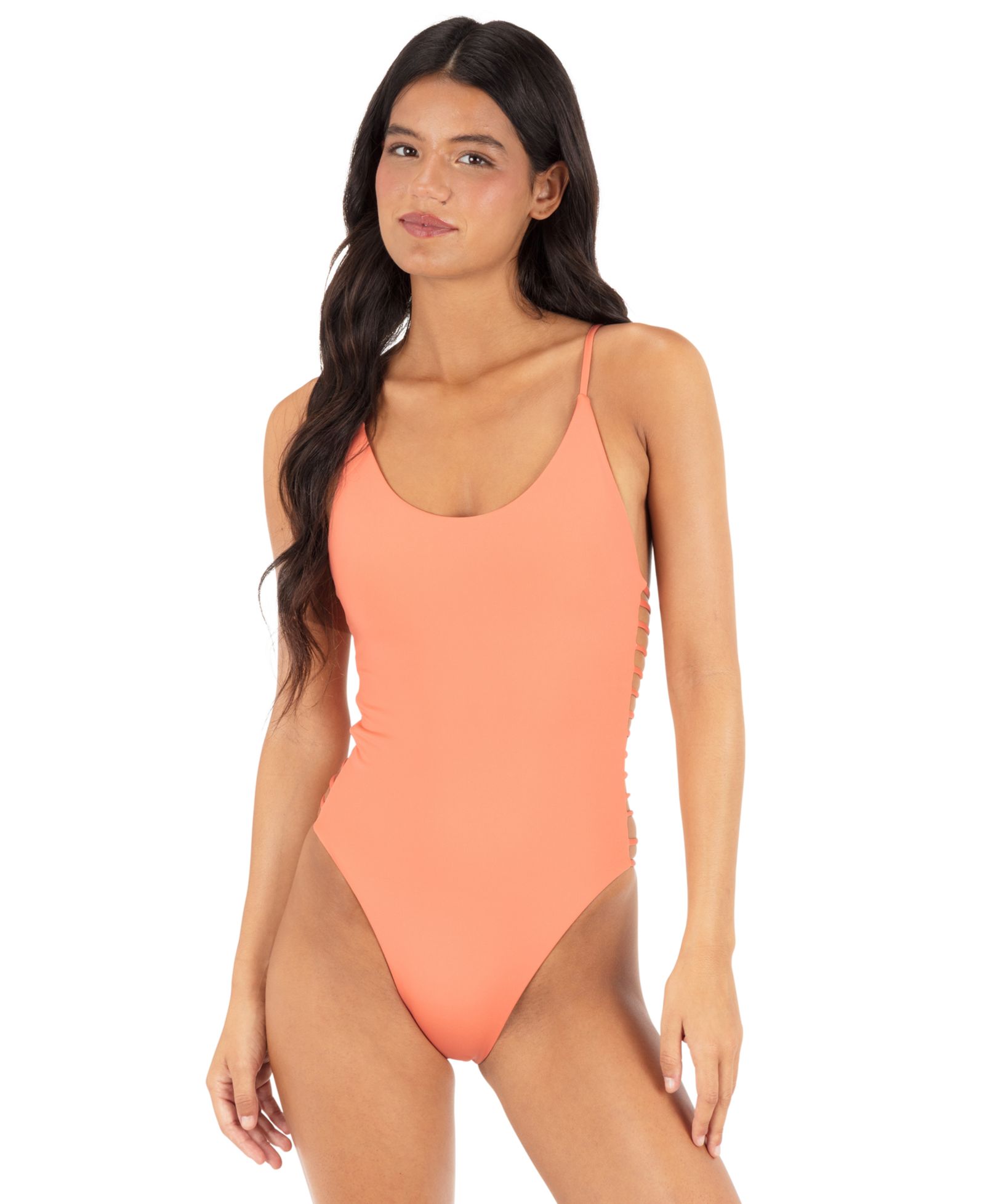Hurley Women's Solid Cutout One-Piece Swimsuit