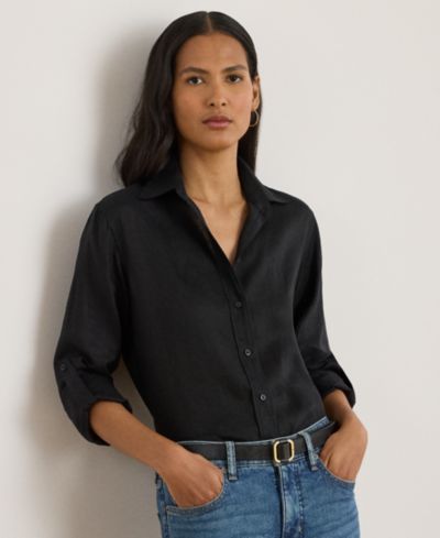 Рубашка Lauren Ralph Lauren Petite 100% Linen Relaxed-Fit