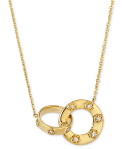 Le Vian® Anywear Everywear® Nude Diamond Interlocking Circle Adjustable 19" Pendant Necklace (1/10 ct. t.w.) in 14k Honey Gold