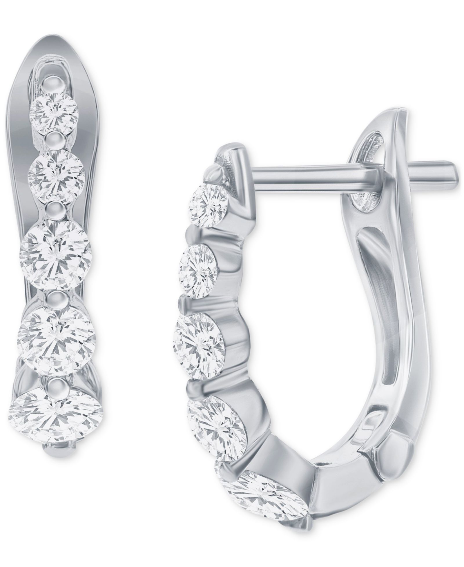 Серьги-кольца с бриллиантами 14k White или Yellow Gold