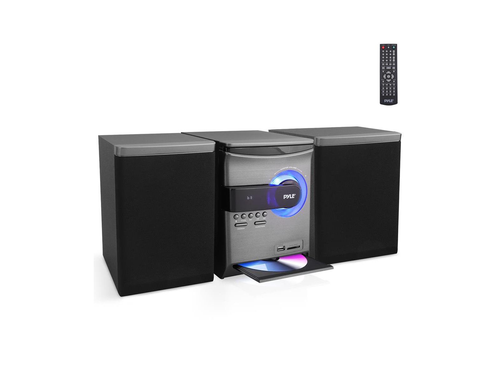 Полочная аудиосистема Pyle Home Stereo с Bluetooth, CD-плеером, FM-радио, USB/SD, 30 Watt