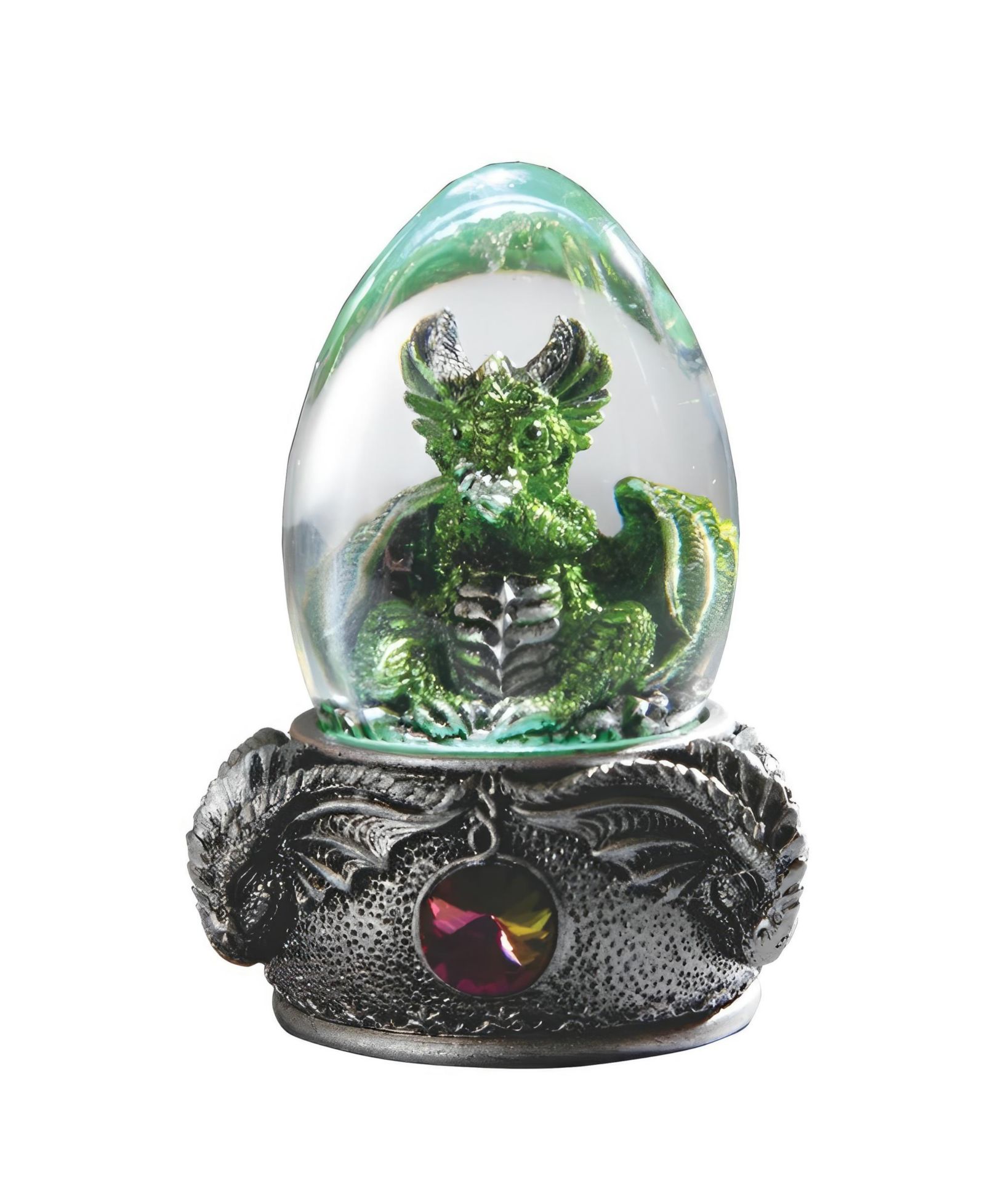 FC Design 3.75"H LED Green Dragon in Acrylic Egg Figurine Decoration Home Decor Perfect Gift для новоселья, праздников и дней рождения