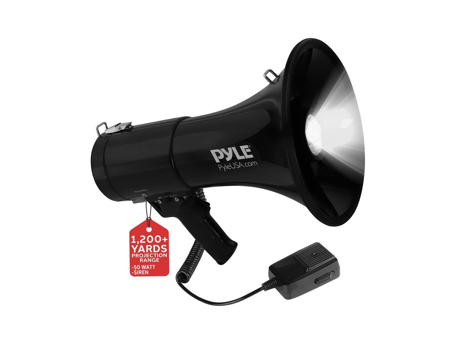 Pyle Rechargeable Megaphone Speaker with Siren Alarm
