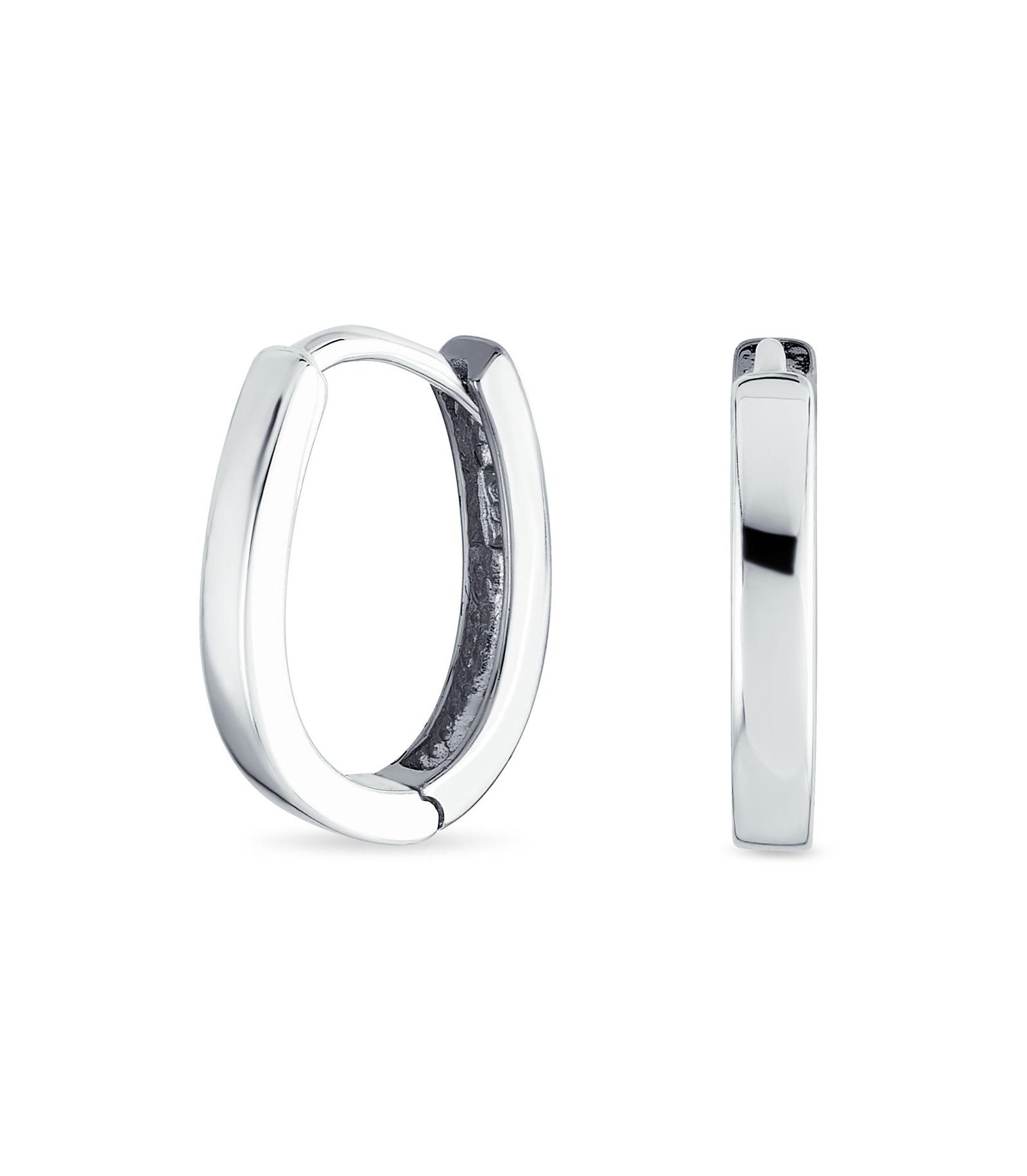 Серьги-кольцо Bling Jewelry Square Pyramid Shaped Scroll Swirl Filigree Kpop Huggie.925 Sterling
