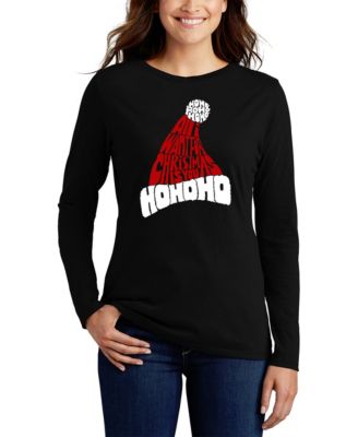 LA Pop Art Women's All I Want for Christmas is You Word Art Long Sleeve T-Shirt