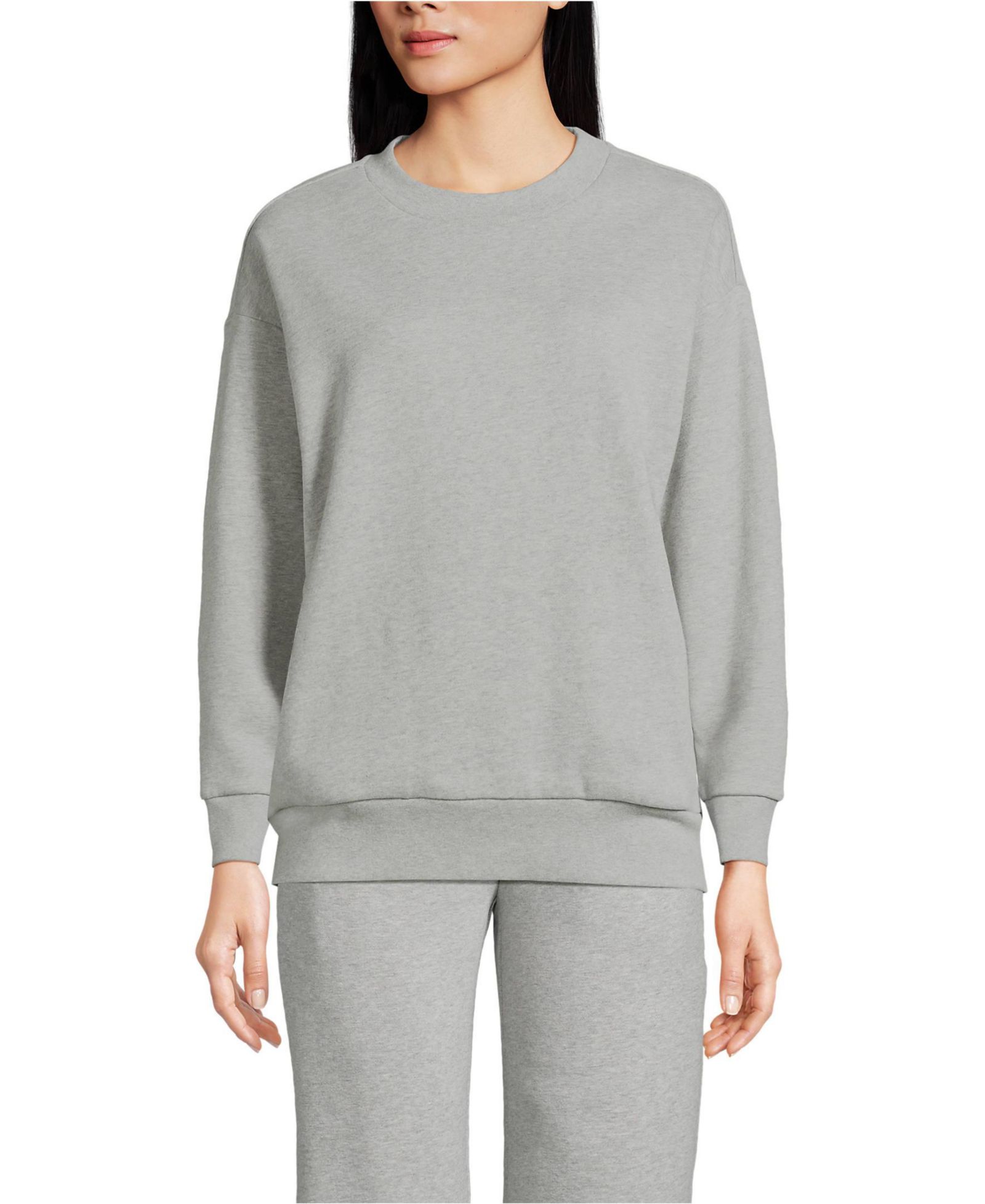 Lands' End Женский оверсайз джемпер с длинным рукавом Serious Sweats