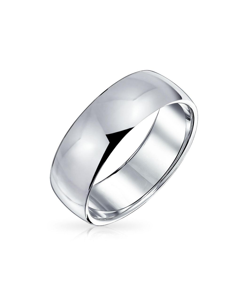 Кольцо Bling Jewelry Plain Basic Dome 6MM Wedding Band Sterling Silver