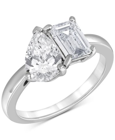 Badgley Mischka кольцо с выращенными в лаборатории бриллиантами IGI Certified (3 ct. t.w.) в 14k белом, желтом или розовом золоте