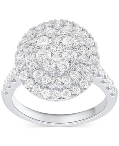 Forever Grown Diamonds Кольцо с бриллиантовым гало, Sterling Silver или 14K Gold-Plated Sterling Silver