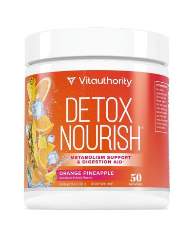 Vitauthority Detox Nourish порошок для метаболизма и пищеварения, апельсин-ананас, 300gm