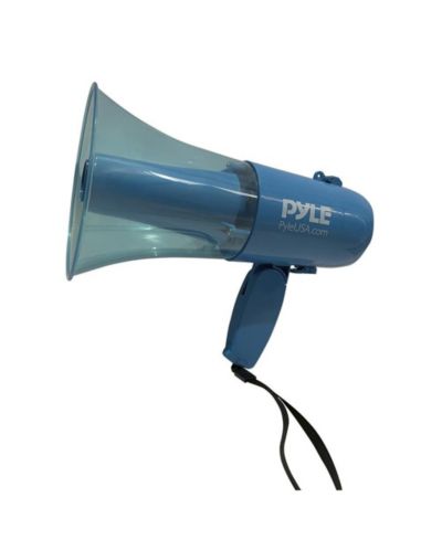 Мегафон Pyle Siren Bullhorn Speaker с перезаряжаемым аккумулятором, Transparent Blue